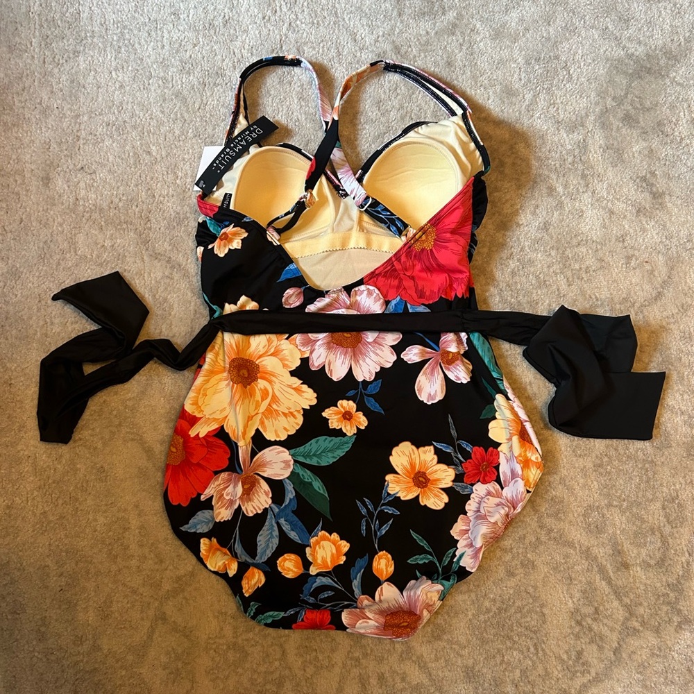 Dreamsuit by Miraclesuit Slimming Control Floral One-Piece Swimsuit Size 12 - Picture 8 of 9